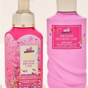 Bath and body works milk bar birthday cake body wash foaming hand soap set